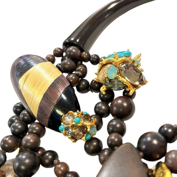 ALEXIS BITTAR Lucite Pendants with Crystal & Stone Accents Statement Necklace - Picture 10 of 10